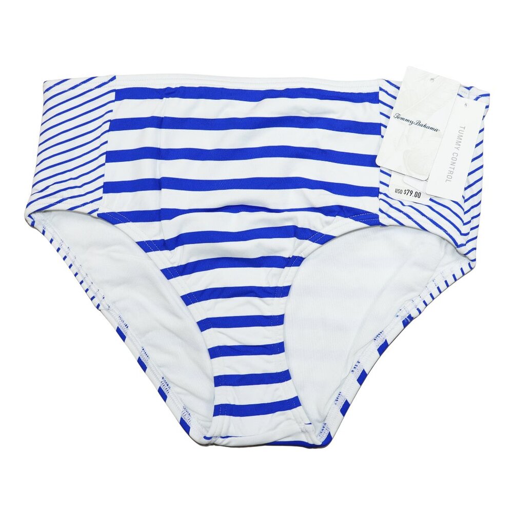 Tommy Bahama Beach Glass Striped Tummy Control Bikini Bottom Swimwear XS NWT